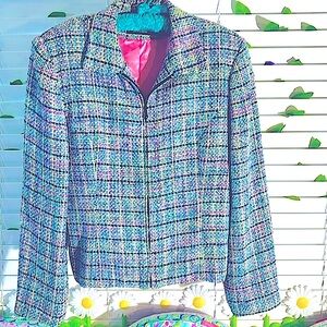 Giancarlo Ferrari textured pastel silk tweed jacket